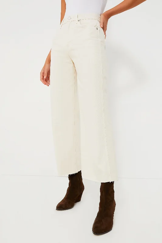 Ecru Taylor Cropped High Rise Wide Leg