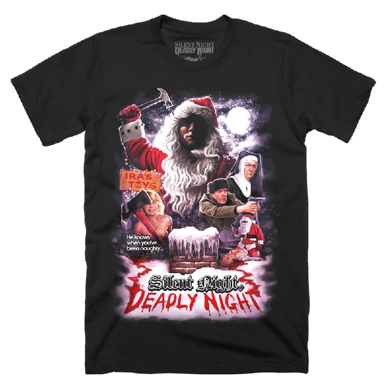 Silent Night Deadly Night He Knows When You've Been Naughty T-Shirt