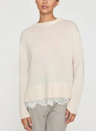 Brochu Walker Marte Lace Looker Sweater - Almond White