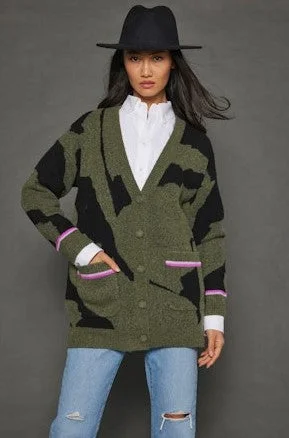 Lisa Todd Camo Cloud Sweater - Moss/Black