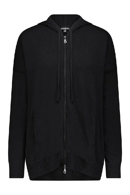 Minnie Rose Cotton Oversized Hoodie - Black