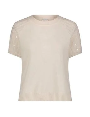 Minnie Rose Raglan Crew with Sequin Sleeves - White