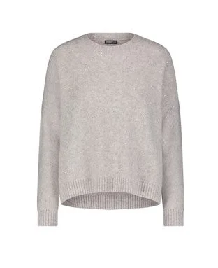 Minnie Rose Sparkle Cashmere Boxy Crew Neck Sweater - Polar