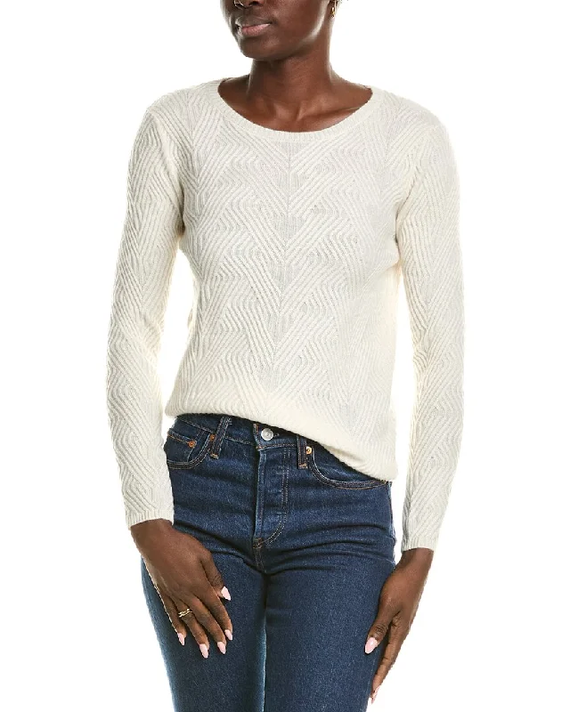 sofiacashmere Trellis Cable Cashmere Sweater