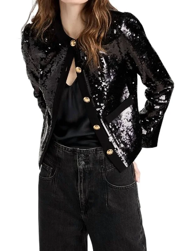 Katherine Sequin Jacket In Black