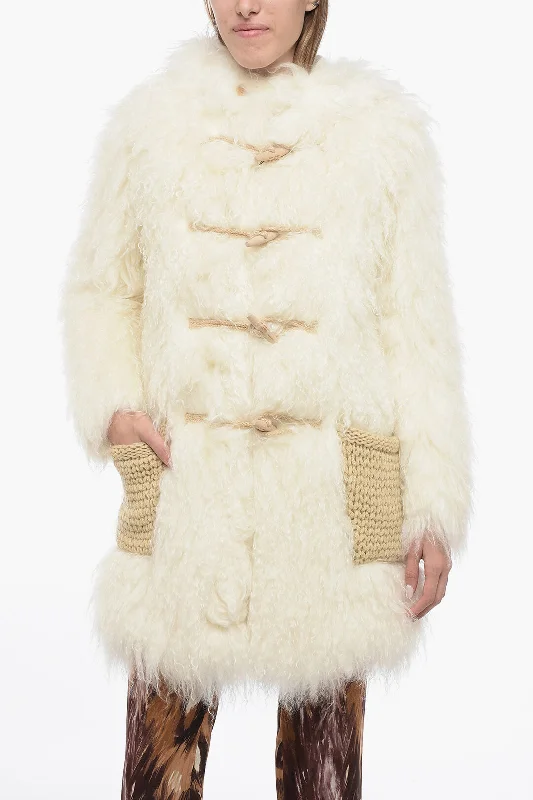 Saint Laurent Faux-fur Montgomery Coat