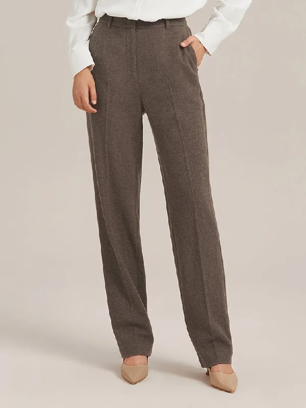 Coffee Brown Washable Woolen Pants