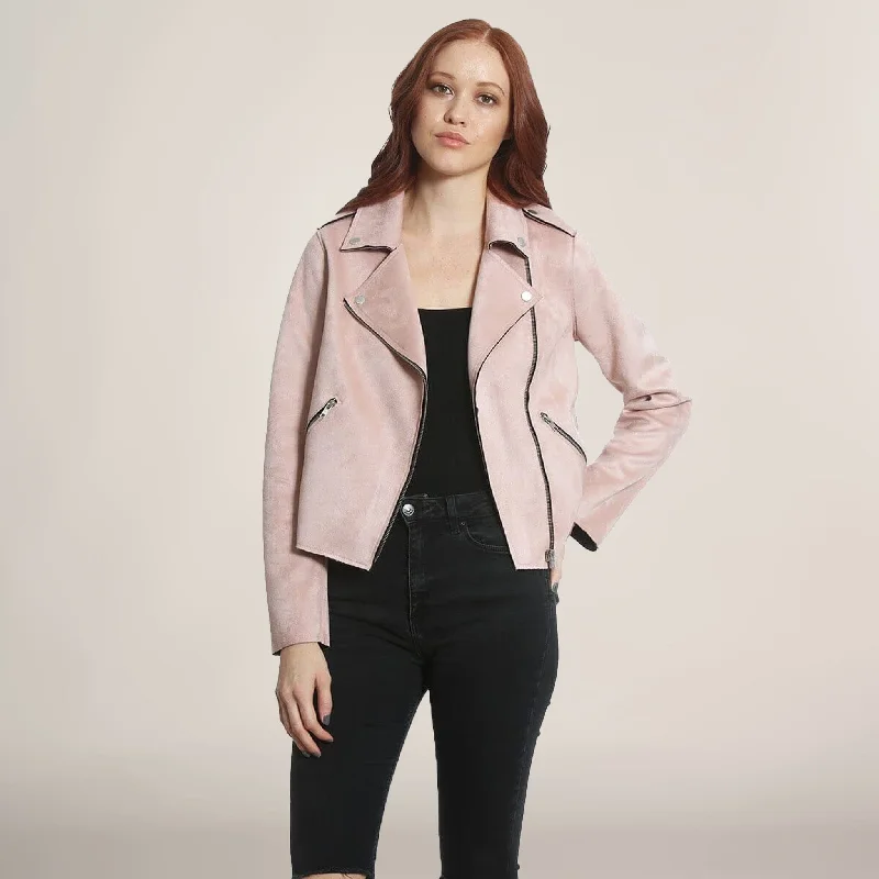 Women's Faux Suede Moto Jacket