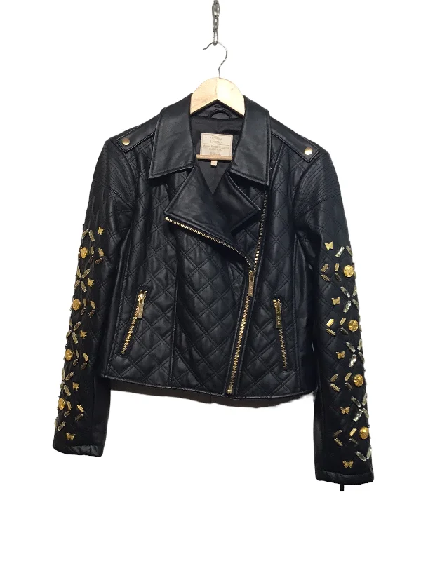 Disney by Coco Rocha Embellished Faux Leather Jacket (Women's Size L)