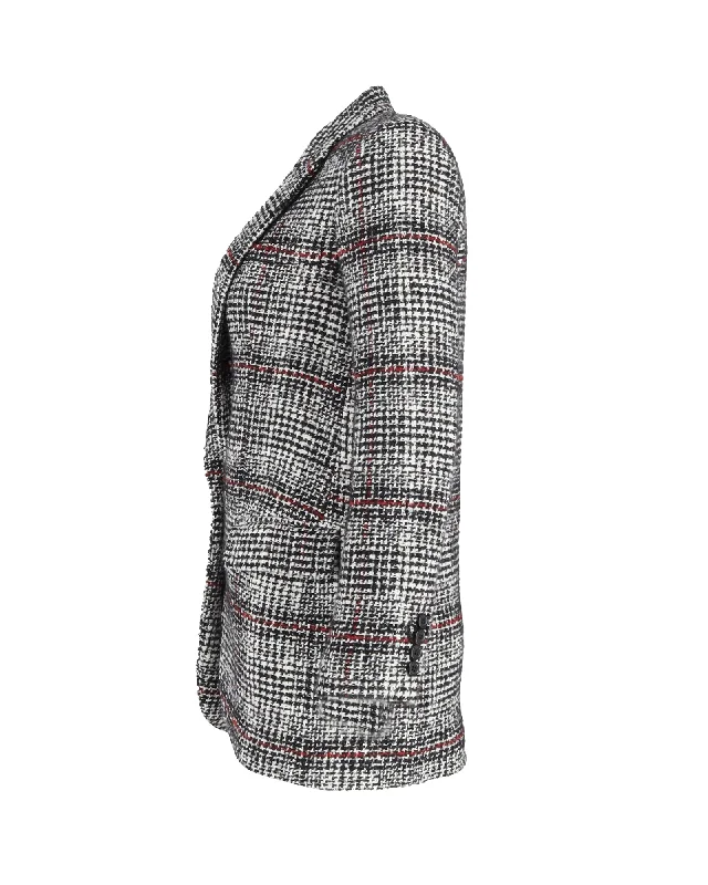 Isabel Marant Etoile Ice Checked Single-Breasted Blazer in Multicolor Acrylic and Virgin Wool