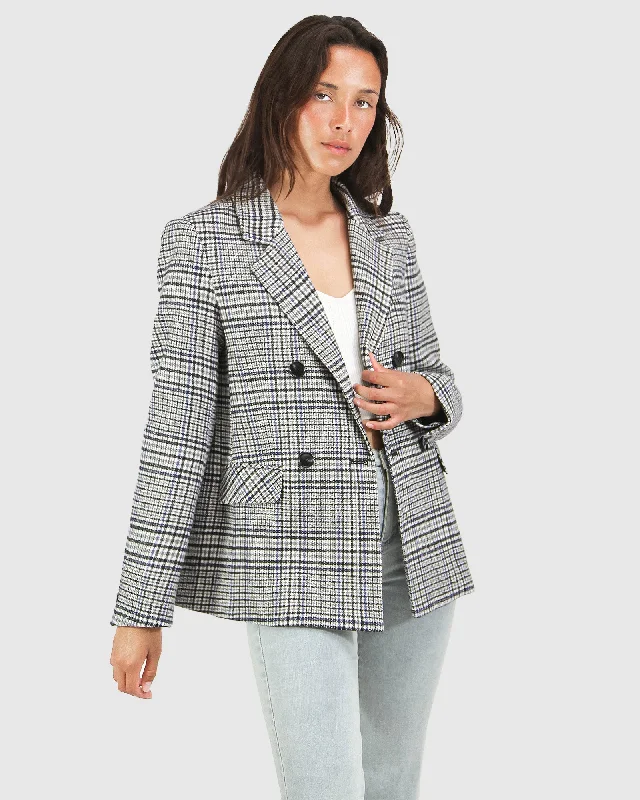 Piccadilly Wool Blend Plaid Blazer