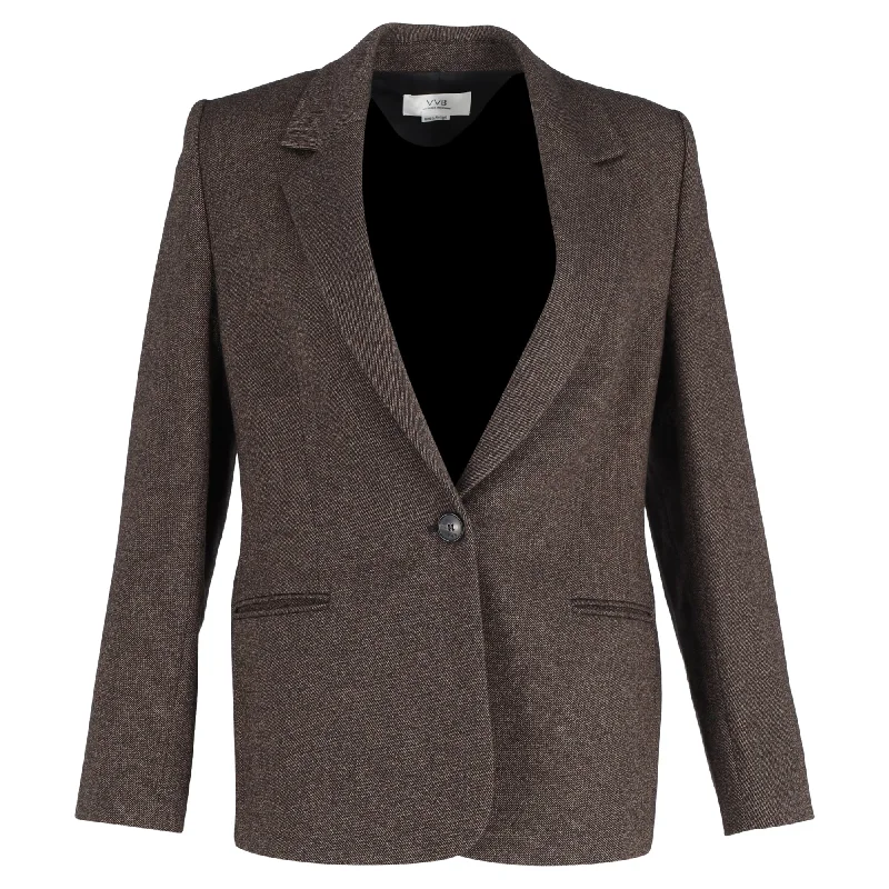 Victoria, Victoria Beckham Fitted Jacket In Brown Wool