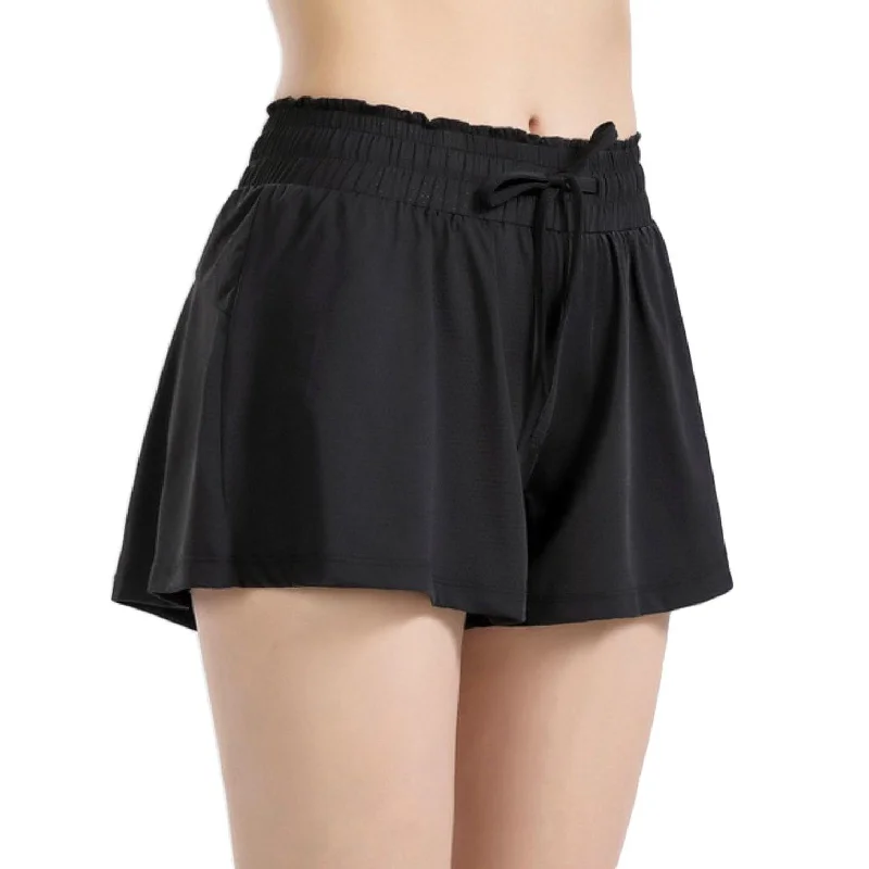 ALWAYS High Waisted Running Shorts - Comfortable Pleated Athletic Workout Shorts with Drawstrings