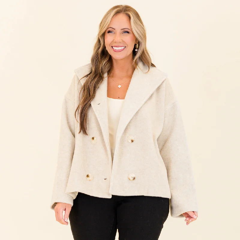 Ask Anyway Jacket, Taupe