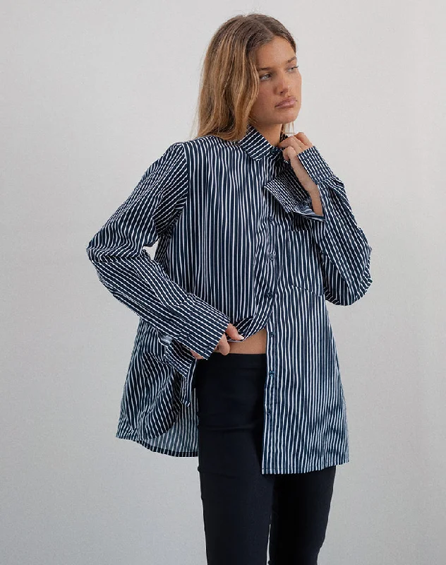 Turner Shirt in Mono Stripe Navy