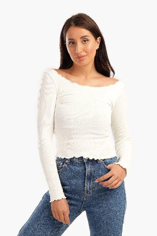 Off Shoulder Frilled Top